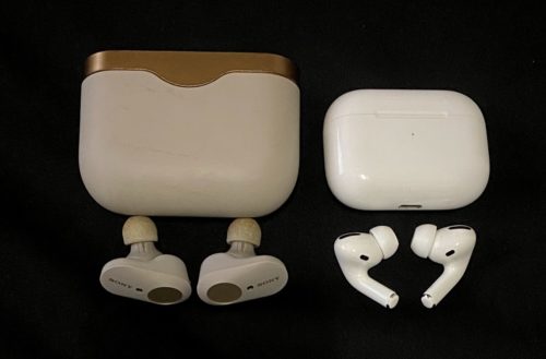 SONY WF-1000XM3とAir Pods Proとのサイズ比較