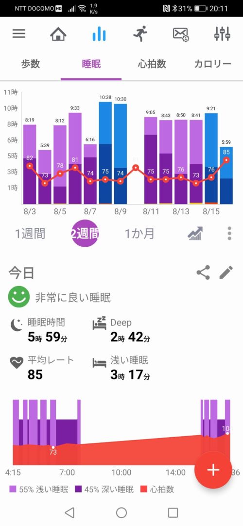 Mi Band 5　アプリ